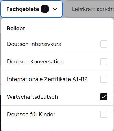Preply Filter Wirtschaftsdeutsch